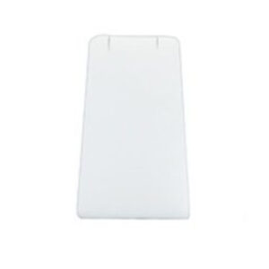 A white plastic board with a clip on the top.