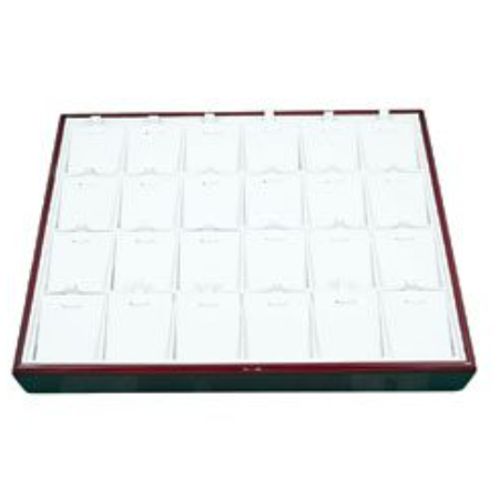 A tray with 2 4 white plastic trays in it.