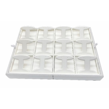 A white tray with 1 2 trays of white plastic.