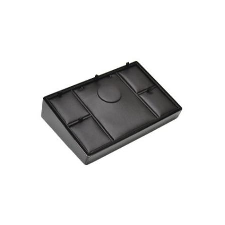 A black box with compartments for small items.