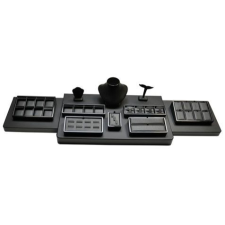 A keyboard and mouse set with a controller.