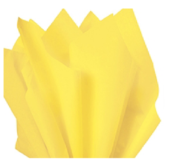 A close up of yellow tissue paper