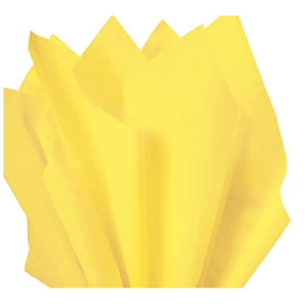 A close up of yellow tissue paper